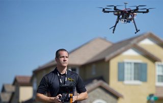 drone used to check roof damage